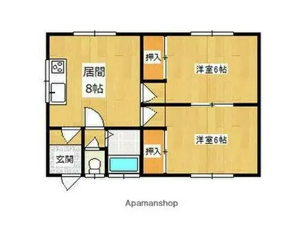 吉本アパート(2DK/1階)の間取り写真