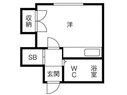 プチメゾン麻生(ワンルーム/2階)の間取り写真