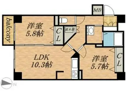 UURコート札幌南三条プレミアタワー(1SLDK/5階)の間取り写真