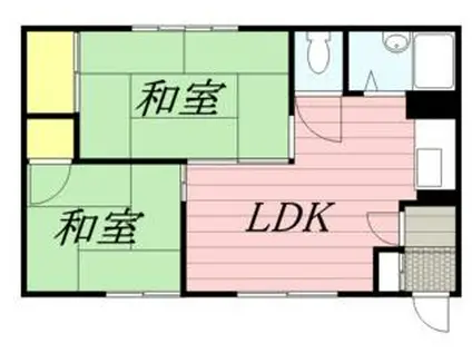 長寿荘(2DK/2階)の間取り写真