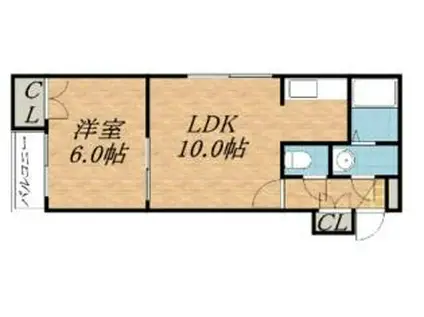 シャトーム壱番館(1LDK/1階)の間取り写真