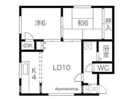 M・Iマンション(2LDK/2階)の間取り写真