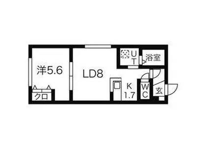 リージェントS札幌(1LDK/1階)の間取り写真