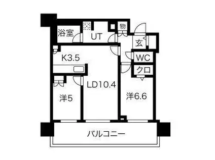 ONE札幌ステーションタワー(2LDK/32階)の間取り写真