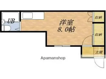 ひまわりハイツ(ワンルーム/2階)の間取り写真