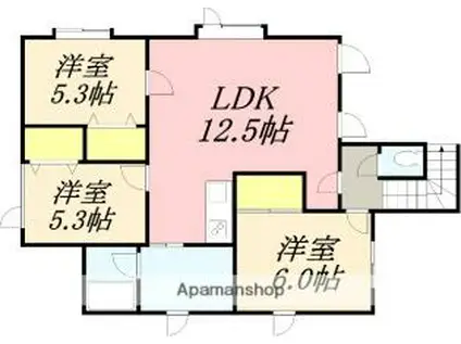 中野アパート(3LDK/1階)の間取り写真