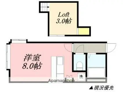 AMS桜E棟(ワンルーム/3階)の間取り写真