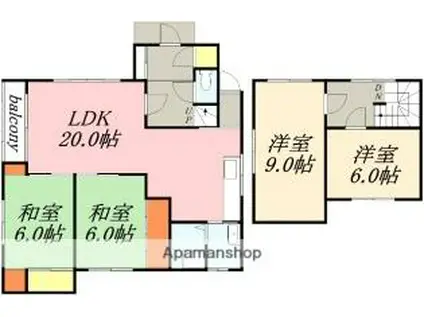 JR函館本線 小樽駅 徒歩33分 2階建 築44年(4LDK)の間取り写真