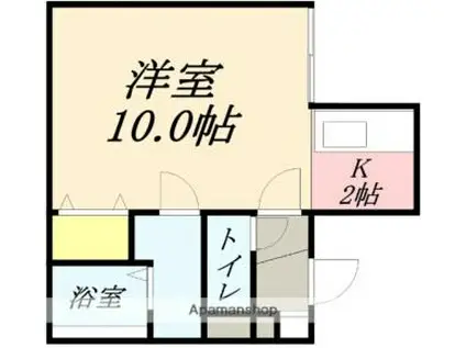 SWEETBAY小樽(1K/2階)の間取り写真