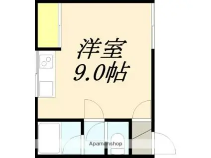 コーポ三佳(ワンルーム/1階)の間取り写真