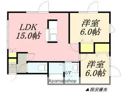 バウハウス外人坂(2SLDK/2階)の間取り写真