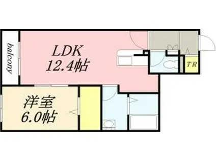 優夢OTARU(1LDK/1階)の間取り写真