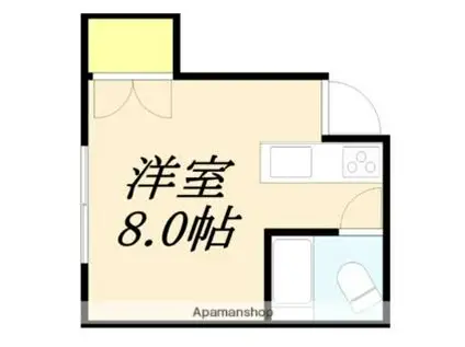木村荘(ワンルーム/2階)の間取り写真