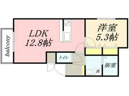 LEJARDIN(1LDK/1階)の間取り写真