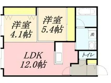 ピュア東彩館V(2LDK/3階)の間取り写真