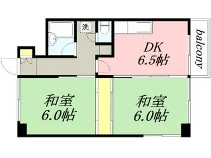 パークマンション(2DK/4階)の間取り写真