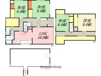 JR函館本線 小樽駅 徒歩37分 2階建 築55年(5LDK)の間取り写真