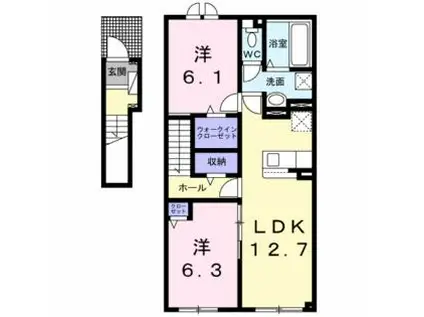 ブランマーテル(2LDK/2階)の間取り写真