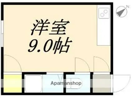 三佳ハイツA棟(ワンルーム/2階)の間取り写真