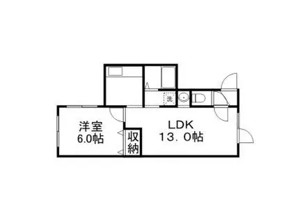 プラティーク東札幌(1LDK/4階)の間取り写真