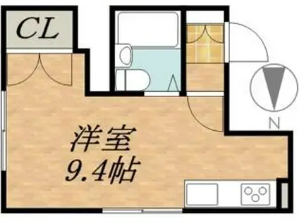 シティハイツ澄川II(ワンルーム/1階)の間取り写真