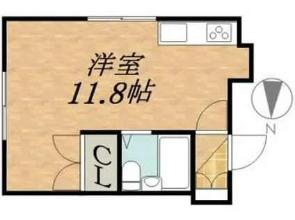 シティハイツ澄川II(1DK/1階)の間取り写真