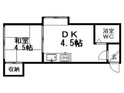 コーポ佐藤(1DK/3階)の間取り写真