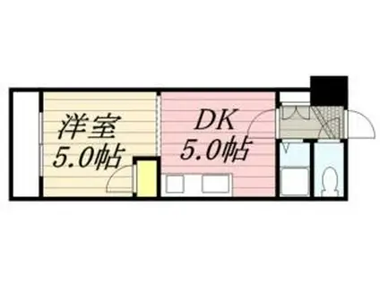 菊水コート(1DK/8階)の間取り写真
