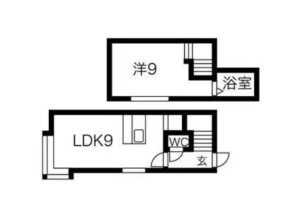 AMS56(1DK/2階)の間取り写真