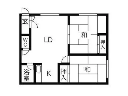 東栄ハウス(2LDK/2階)の間取り写真