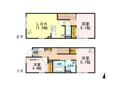 アベニュー北10条(3LDK)の間取り写真