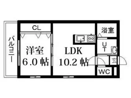 クリステル東札幌(1LDK/3階)の間取り写真