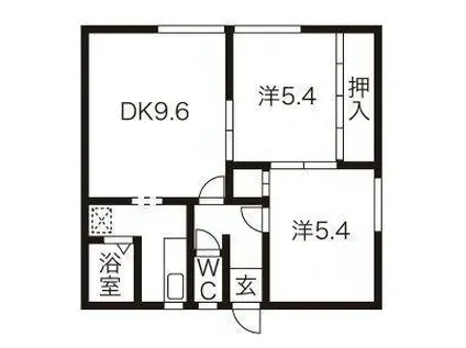 ホワイトピア(2LDK/2階)の間取り写真