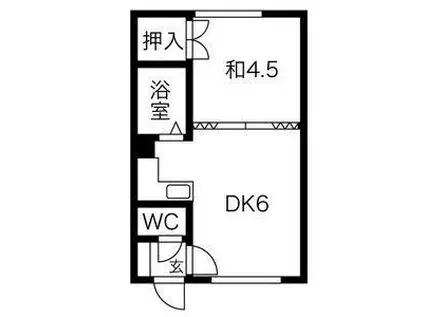 佐藤マンション(1DK/2階)の間取り写真