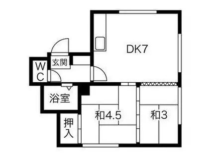 コーポ杉本(2DK/2階)の間取り写真