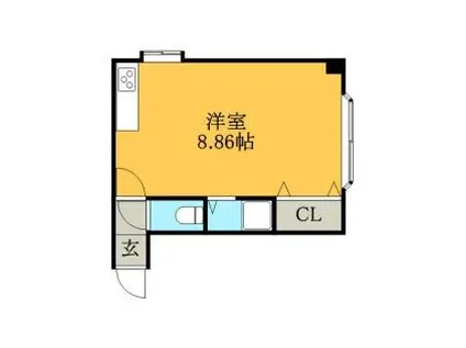 ビッグバーンズマンション東札幌II(ワンルーム/4階)の間取り写真