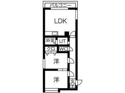 ビッグバーンズマンション北郷IIID棟(2LDK/3階)の間取り写真