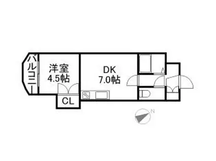 菊水コート(1DK/10階)の間取り写真