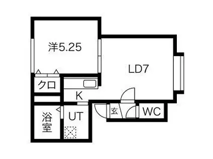 メゾンパークス澄川(1LDK/2階)の間取り写真