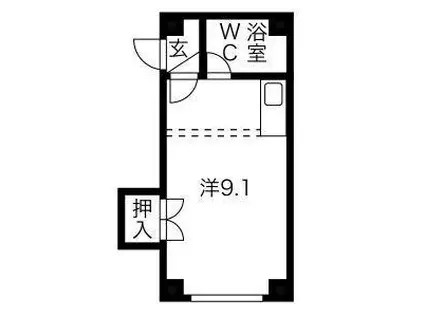 グランカトレア菊水(ワンルーム/3階)の間取り写真