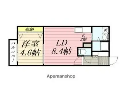 MANYSCOURTN6(1LDK/2階)の間取り写真