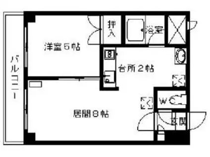 セントポーリア弐番館(1LDK/8階)の間取り写真