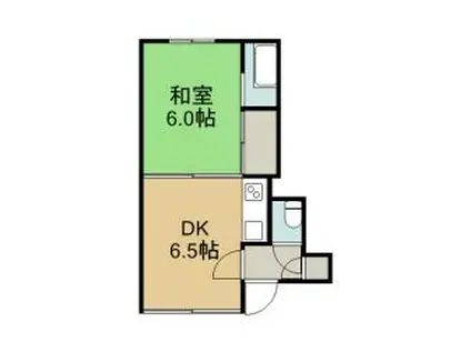 熊谷マンション(1DK/2階)の間取り写真