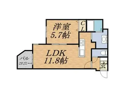 メゾン裏参道(1LDK/2階)の間取り写真