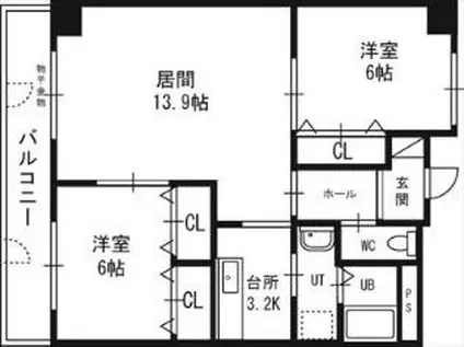 PATIOS7(2LDK/6階)の間取り写真