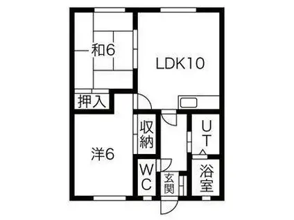 コーポ関井(2LDK/2階)の間取り写真