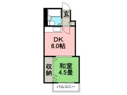 第5松井ビル(1DK/4階)の間取り写真