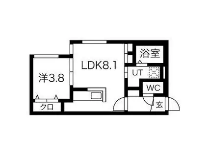 GRANPORTA(1LDK/3階)の間取り写真