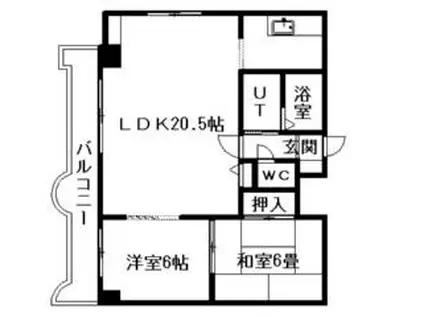 エンドレス三井南3西7(2LDK/9階)の間取り写真