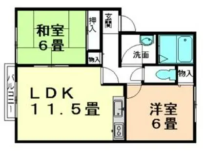 セジュールME秀(2LDK/2階)の間取り写真